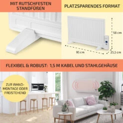 Wallander Ölradiator 800W Thermostat Ölheizung Ultraflach Weiß -Garten Store 10033100 de 0006 usp