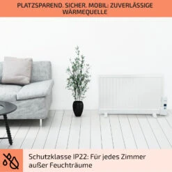Wallander Ölradiator 800W Thermostat Ölheizung Ultraflach Weiß -Garten Store 10033100 de 0007 usp