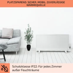 Wallander Ölradiator 1000W Thermostat Ölheizung Ultraflach Weiß -Garten Store 10033102 de 0007 usp