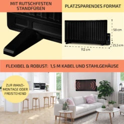 Wallander Ölradiator 1000W Thermostat Ölheizung Ultraflach Schwarz 12 Wallander Ölradiator 1000W Thermostat Ölheizung Ultraflach Schwarz -Garten Store 10033103 de 0006 usp
