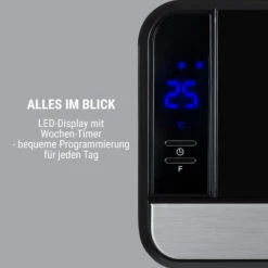 Wallkyrie Wandheizgerät 1000W/2000W 10 - 49 °C Thermostat Schwarz -Garten Store 10033139 de 0003 logo