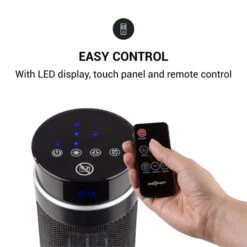 Heat Spike Turmheizgerät 1200/2200W 8h-Timer Thermostat Schwarz -Garten Store 10033141 yy 0004 logo oneConcept Heat Spike Turmheizgeraet schwarz