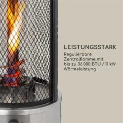 Goldflame Deluxe Terrassenheizstrahler 36.000BTU/11kW Mobil Edelstahl -Garten Store 10033279 yy 0003 logo Blumfeldt Goldflame Deluxe Heizstrahler kupfer