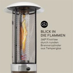 Goldflame Deluxe Terrassenheizstrahler 36.000BTU/11kW Mobil Edelstahl -Garten Store 10033279 yy 0005 logo Blumfeldt Goldflame Deluxe Heizstrahler kupfer