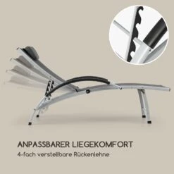 Sun Valley Sonnenliege Zusammenklappbar Kopfkissen Grau -Garten Store 10033308 de 0003 logo