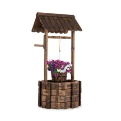 Andernach Zierbrunnen Tannenholz Mit Eimer Drehbare Kurbel