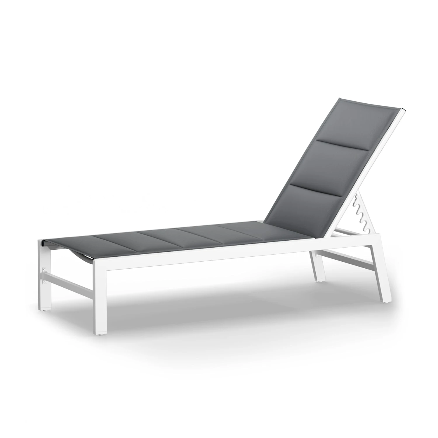 Renazzo Lounge Liegestuhl 70/30 PVC/PE Aluminium 6-Stufen Weiß Grau 1 Renazzo Lounge Liegestuhl 70/30 PVC/PE Aluminium 6-Stufen Weiß Grau