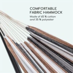 Sri Lanka Swing Hängematte Stahlrahmen 160 Kg Max. Gestreift -Garten Store 10033371 yy 0006 logo Blumfeldt Sri Lanka Swing Haengematte gestreift