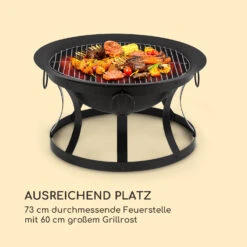Pentos 2-in-1-Feuerschale Ø73cm Funkenschutz Ø60cm Grill Gusseisen -Garten Store 10033380 de 0004 logo