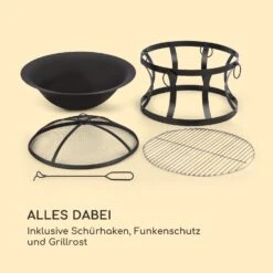 Pentos 2-in-1-Feuerschale Ø73cm Funkenschutz Ø60cm Grill Gusseisen -Garten Store 10033380 de 0008 logo