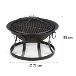 Pentos 2-in-1-Feuerschale Ø73cm Funkenschutz Ø60cm Grill Gusseisen -Garten Store 10033380 yy 0009 logo