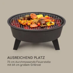 Nolana 2-in-1-Feuerschale Ø73cm Funkenschutz Ø64cm Grill Stahl Schwarz 12 Nolana 2-in-1-Feuerschale Ø73cm Funkenschutz Ø64cm Grill Stahl Schwarz -Garten Store 10033383 de 0004 logo