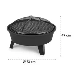 Nolana 2-in-1-Feuerschale Ø73cm Funkenschutz Ø64cm Grill Stahl Schwarz 17 Nolana 2-in-1-Feuerschale Ø73cm Funkenschutz Ø64cm Grill Stahl Schwarz -Garten Store 10033383 yy 0009 logo