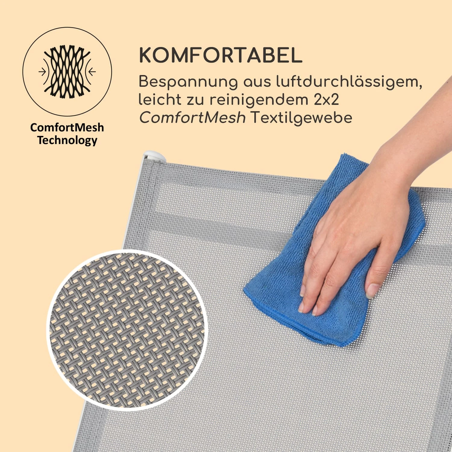 Almeria Klappstuhl 2er-Set 56,5x107x68 Cm ComfortMesh Aluminium 9 Almeria Klappstuhl 2er-Set 56,5x107x68 Cm ComfortMesh Aluminium – Bild 9