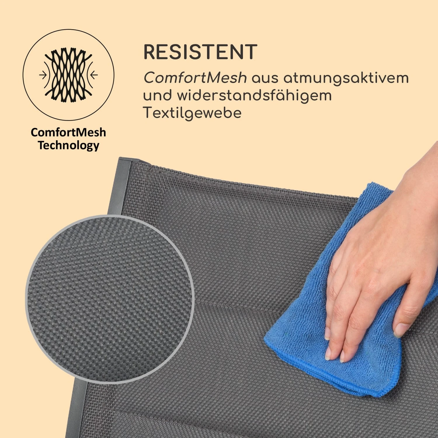 Torremolinos Gartenstühle 2 St. Aluminium ComfortMesh Dunkelgrau 3 Torremolinos Gartenstühle 2 St. Aluminium ComfortMesh Dunkelgrau – Bild 3