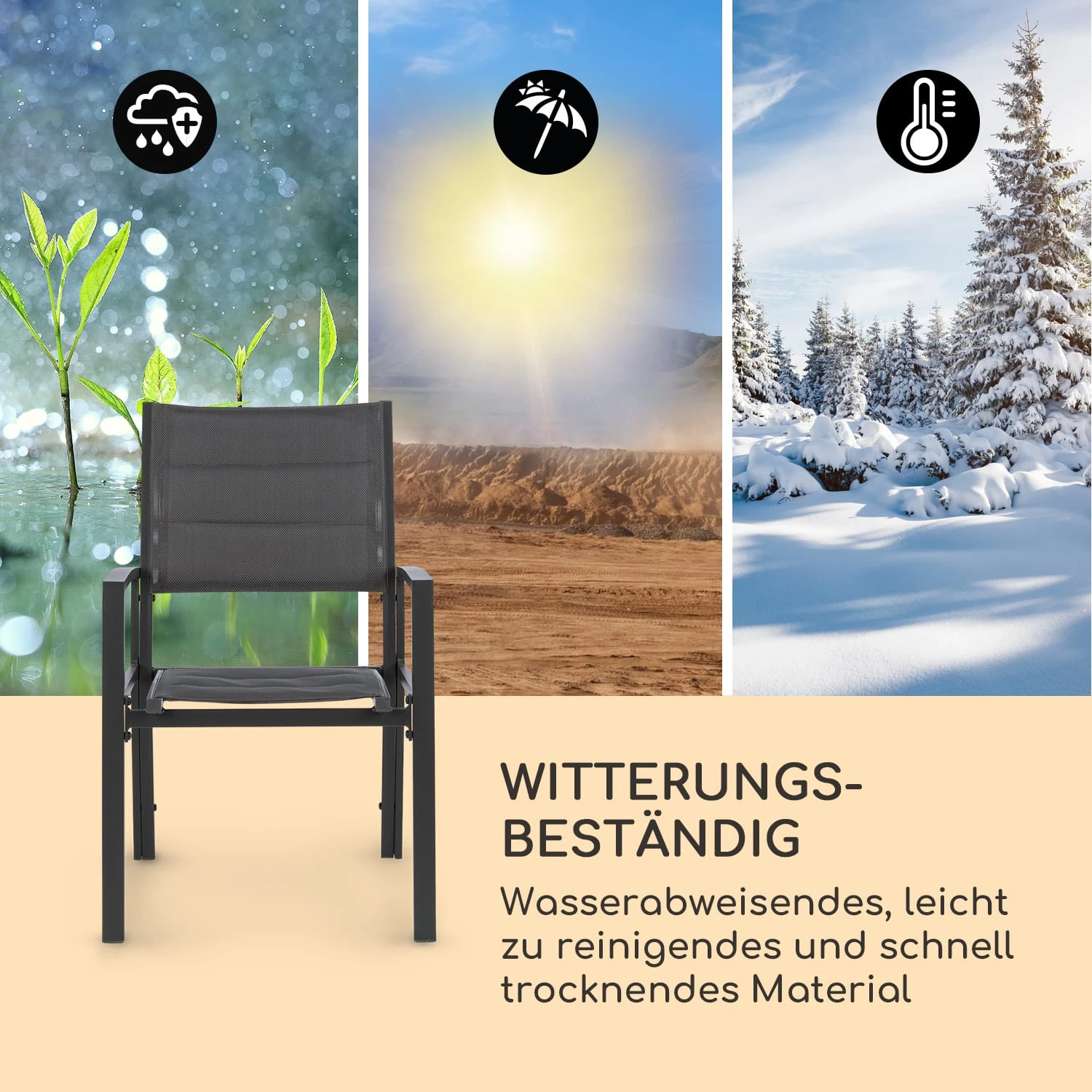 Torremolinos Gartenstühle 2 St. Aluminium ComfortMesh Dunkelgrau 6 Torremolinos Gartenstühle 2 St. Aluminium ComfortMesh Dunkelgrau – Bild 6