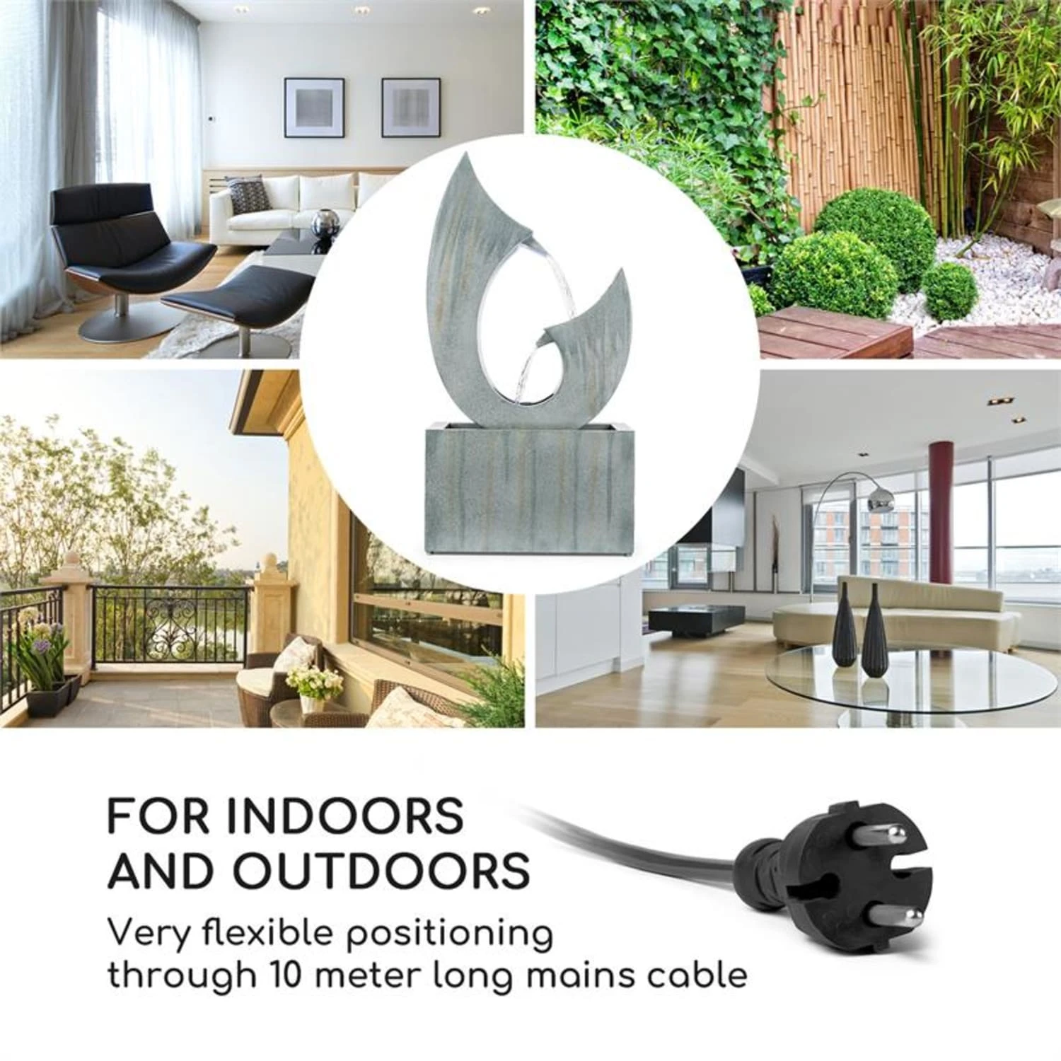 Trumpet Flow Gartenbrunnen 8W Verzinktes Metall LEDs Indoor & Outdoor 3 Trumpet Flow Gartenbrunnen 8W Verzinktes Metall LEDs Indoor & Outdoor – Bild 3