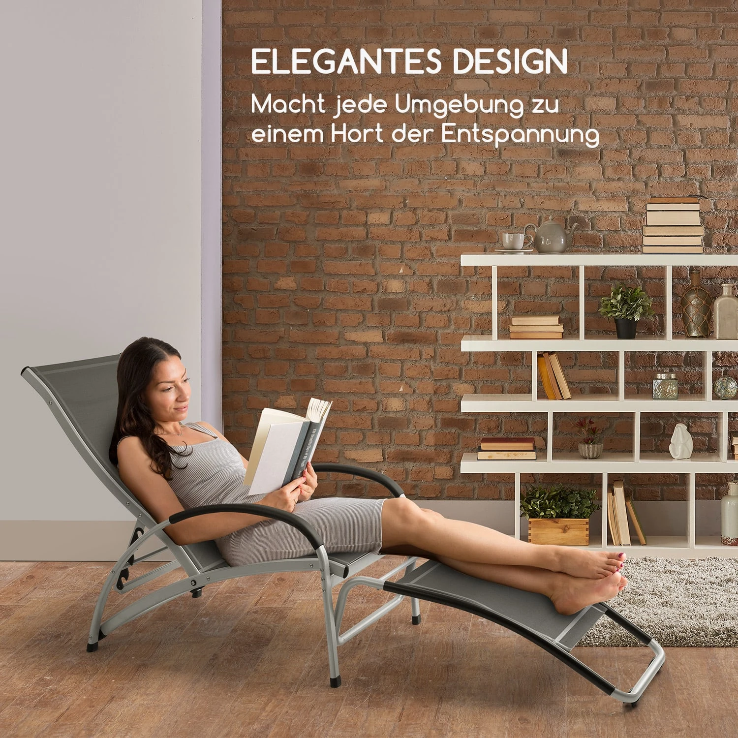 Beverly Wood Sonnenliege Schaukelstuhl Aluminium Grau 7 Beverly Wood Sonnenliege Schaukelstuhl Aluminium Grau – Bild 7