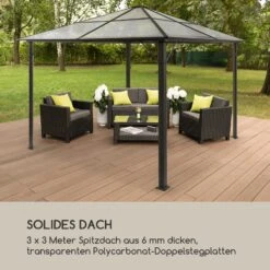 Pantheon Solid Sky Pavillon Mit Dach 3x3m Polycarbonat Aluminium -Garten Store 10033455 de 0006 logo