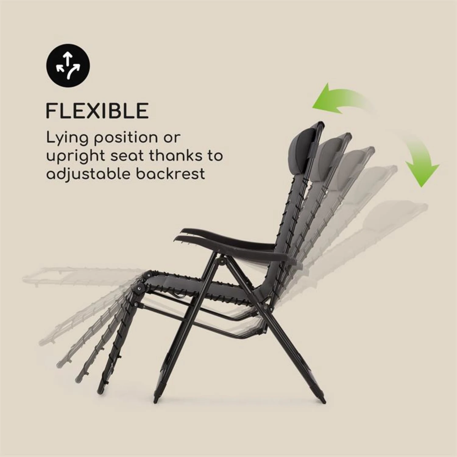 California Dreaming Sonnenliege, Polsterung, Stahlrahmen, Grau 5 California Dreaming Sonnenliege, Polsterung, Stahlrahmen, Grau – Bild 5