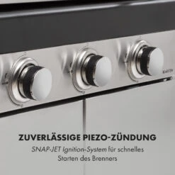 Gazooka 3.0T BBQ Grill 3x3kW Brenner 4 Rollen Edelstahl -Garten Store 10033533 de 0008 logo