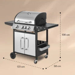 Tomahawk 3.1 S Gasgrill 3x3,6kW Brenner+2,7 KW 60x45cm Grill Edelstahl 15 Tomahawk 3.1 S Gasgrill 3x3,6kW Brenner+2,7 KW 60x45cm Grill Edelstahl -Garten Store 10033567 yy 0008 dimensions
