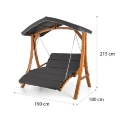 Aruba Hollywoodschaukel Sonnendach 130cm 2-Sitzer Massivholz Grau -Garten Store 10033574 yy 0009 logo Blumfeldt Aruba Hollywoodschaukel Grau