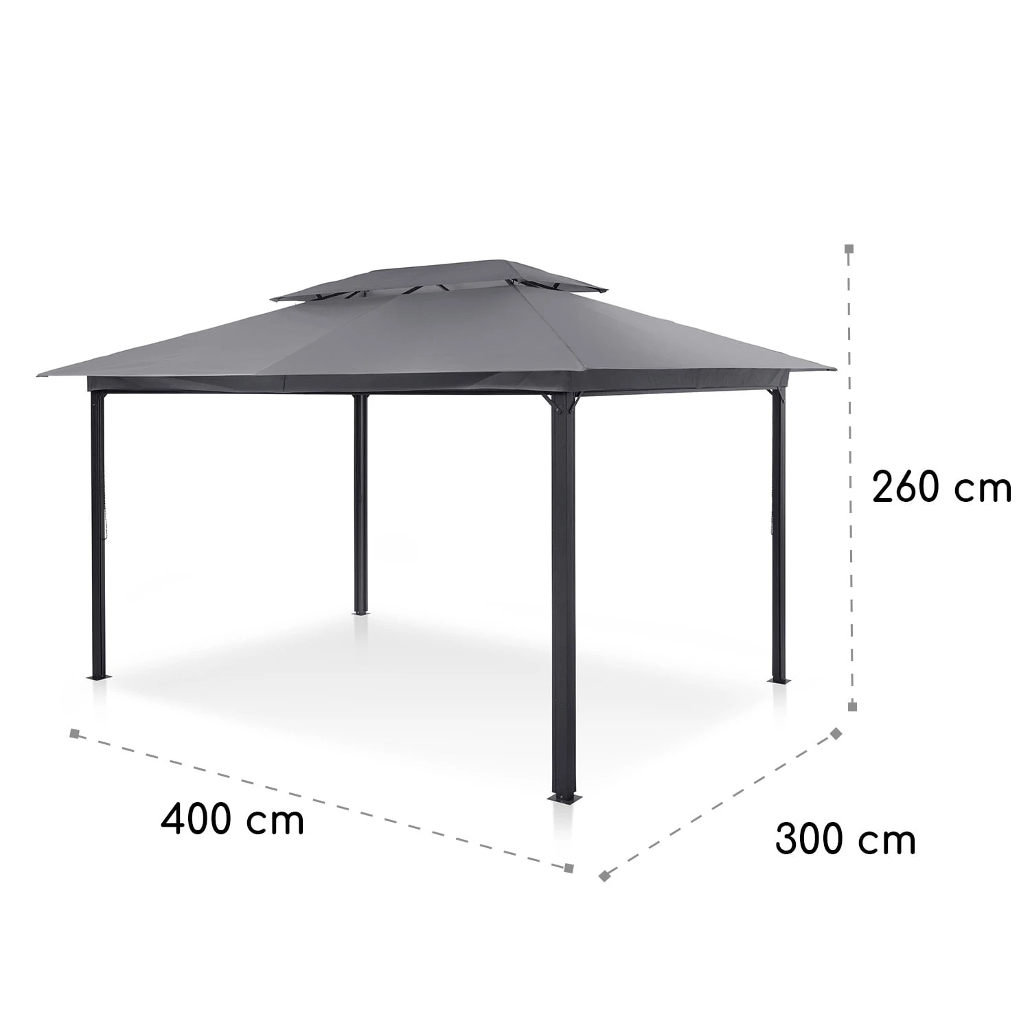 Grandezza Cortina Gartenpavillon 3x4m 4 Seitenteile Dunkelgrau 7 Grandezza Cortina Gartenpavillon 3x4m 4 Seitenteile Dunkelgrau – Bild 7