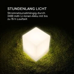 Shinecube XL Leuchtwürfel 40x40x40cm 16 Farben-LED 4 Licht-Modi Weiß -Garten Store 10033732 de 0006 logo