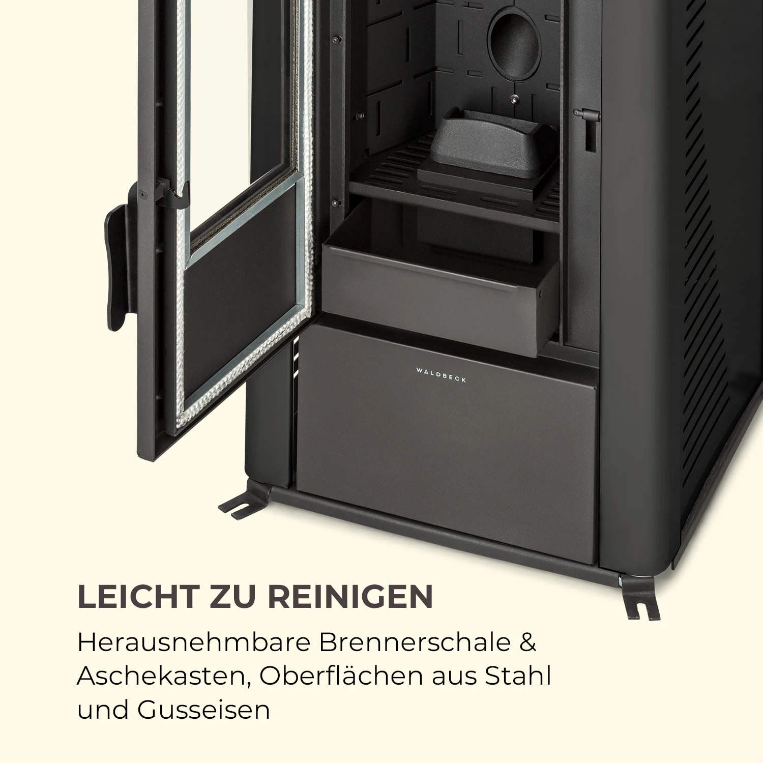 Energiewende Pelletofen 5/10 KW 5 Stufen Timer 18kg 250m³ Fernbedienung Schwarz 8 Energiewende Pelletofen 5/10 KW 5 Stufen Timer 18kg 250m³ Fernbedienung Schwarz – Bild 8