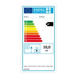 Energiewende Pelletofen 5/10 KW 5 Stufen Timer 18kg 250m³ Fernbedienung Grau -Garten Store 10034181 energy label