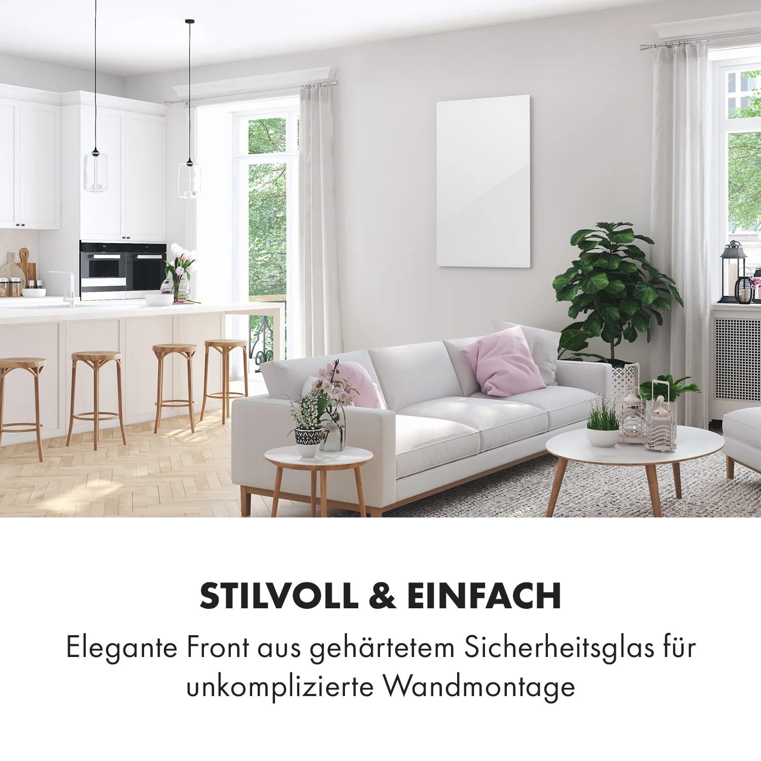 Crystal Wall Infrarotheizung 100x60cm 600W Wochentimer IP54 Weiß 3 Crystal Wall Infrarotheizung 100x60cm 600W Wochentimer IP54 Weiß – Bild 3