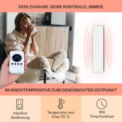 Wonderwall Air 36 Infrarotheizung 120x30cm 360W Wandinstallation Fernbedienung -Garten Store 10034231 de 0003 usp