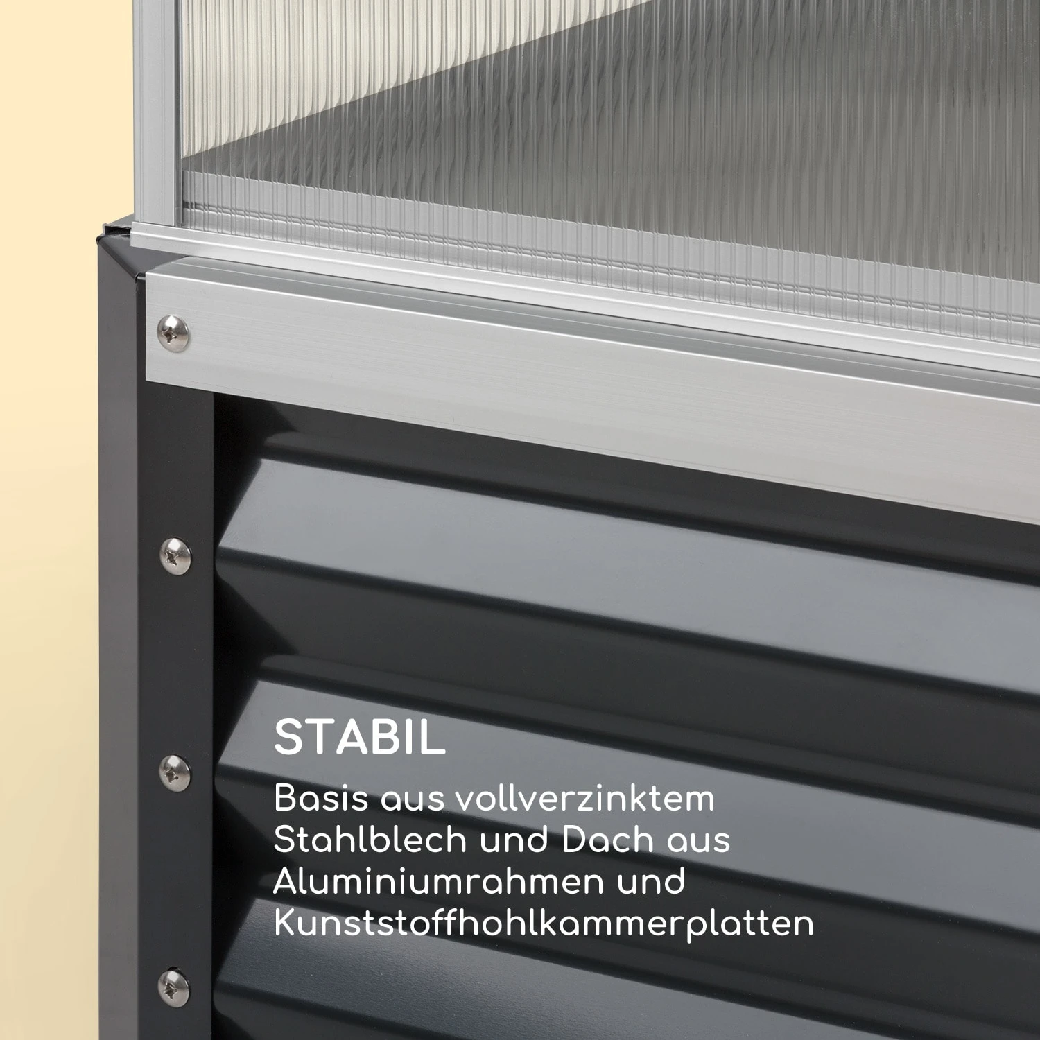 High Grow Advanced Hochbeet Mit Dach 120x95x100cm 540l Stahl Verzinkt 4 High Grow Advanced Hochbeet Mit Dach 120x95x100cm 540l Stahl Verzinkt – Bild 4