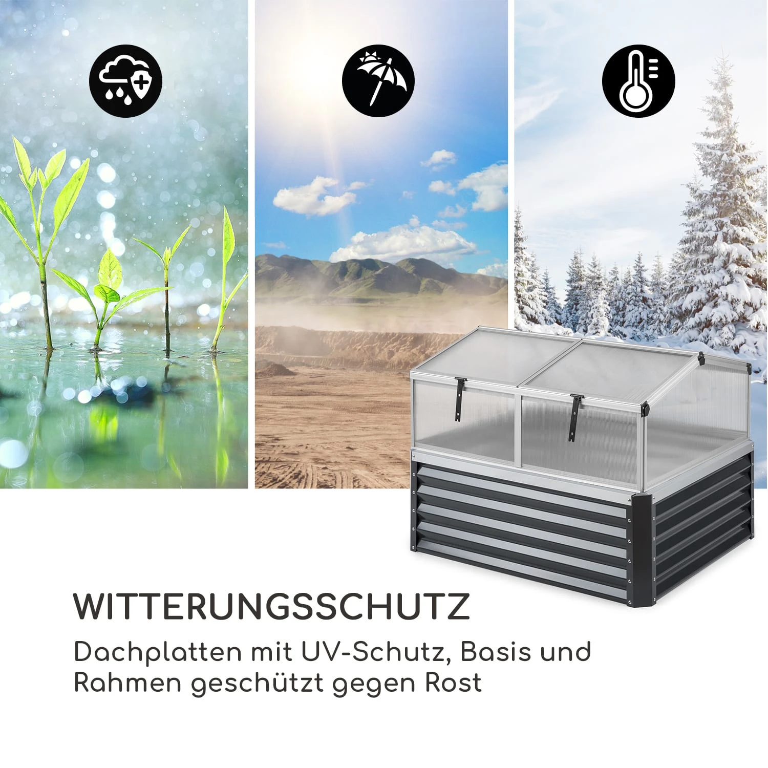 High Grow Advanced Hochbeet Mit Dach 120x95x100cm 540l Stahl Verzinkt 5 High Grow Advanced Hochbeet Mit Dach 120x95x100cm 540l Stahl Verzinkt – Bild 5