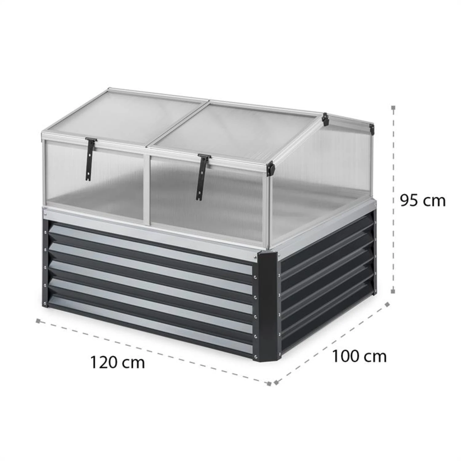 High Grow Advanced Hochbeet Mit Dach 120x95x100cm 540l Stahl Verzinkt 8 High Grow Advanced Hochbeet Mit Dach 120x95x100cm 540l Stahl Verzinkt – Bild 8