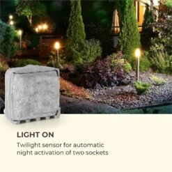 Power Rock Twilight 5 4-fach-Gartensteckdose IP44 Dämmerlichtsensor 5m -Garten Store 10034693 yy 0003 logo Waldbeck Power Rock Twilight Gartensteckdose