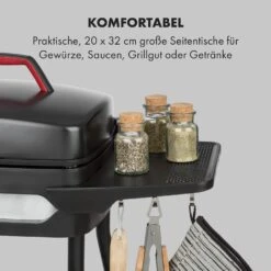 Gatsby Elektrogrill 2000W Antihaft-Grillfläche Seitentische Schwarz -Garten Store 10034706 de 0003 logo