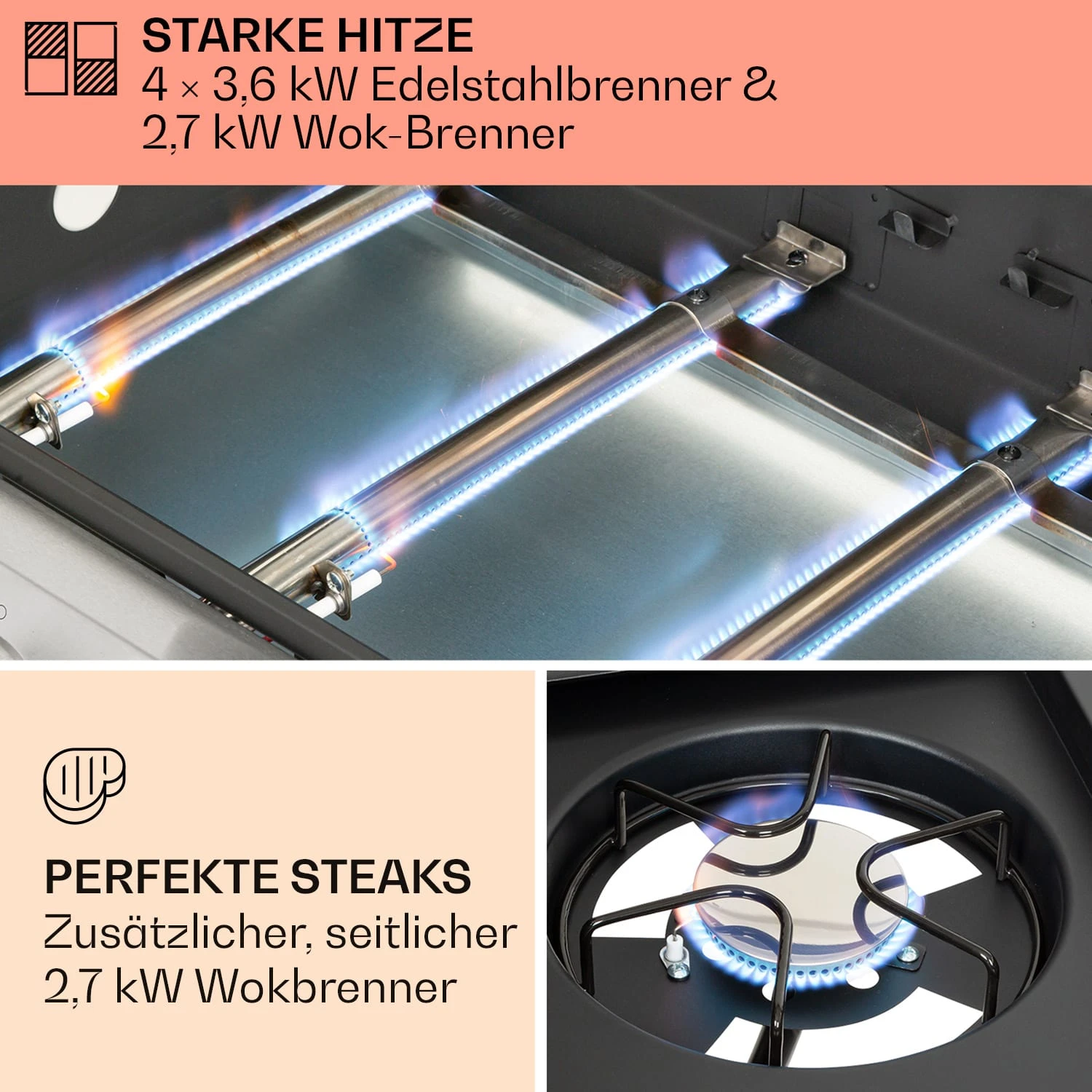Tomahawk Gasgrill 4x3,6 KW + 2,7 KW Brenner 66x43,5 Cm Grill Edelstahl 3 Tomahawk Gasgrill 4x3,6 KW + 2,7 KW Brenner 66x43,5 Cm Grill Edelstahl – Bild 3