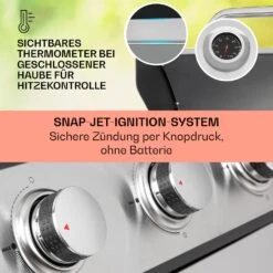 Tomahawk Gasgrill 5x3,6 KW + 2,7 KW Brenner 80x43,5 Cm Grill Edelstahl -Garten Store 10034712 de 0004 usp