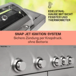 Valkyrie Gasgrill 4x3,5 KW + 3,15 KW Brenner 74x44 Cm Grill Edelstahl -Garten Store 10034715 de 0004 usp