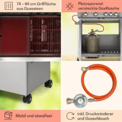 Valkyrie Gasgrill 4x3,5 KW + 3,15 KW Brenner 74x44 Cm Grill Edelstahl -Garten Store 10034715 de 0005 usp