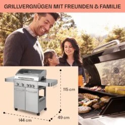 Valkyrie Gasgrill 4x3,5 KW + 3,15 KW Brenner 74x44 Cm Grill Edelstahl -Garten Store 10034715 de 0006 usp