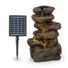 Savona Solarbrunnen 2,8 W Polyresin 5h Akku LEDs Steinoptik