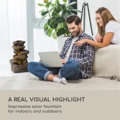 Savona Solarbrunnen 2,8 W Polyresin 5h Akku LEDs Steinoptik -Garten Store 10034720 yy 0003 logo Blumfeldt Savona Solarbrunnen Steinoptik