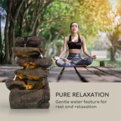 Savona Solarbrunnen 2,8 W Polyresin 5h Akku LEDs Steinoptik -Garten Store 10034720 yy 0004 logo Blumfeldt Savona Solarbrunnen Steinoptik