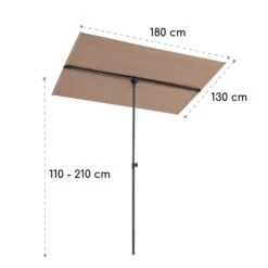 Flex-Shade L Sonnenschirm 130 X 180 Cm Polyester UV 50 Taupe -Garten Store 10034727 yy 0009 logo Blumfeldt Flex Shade L Sonnenschirm 130x180 taupe