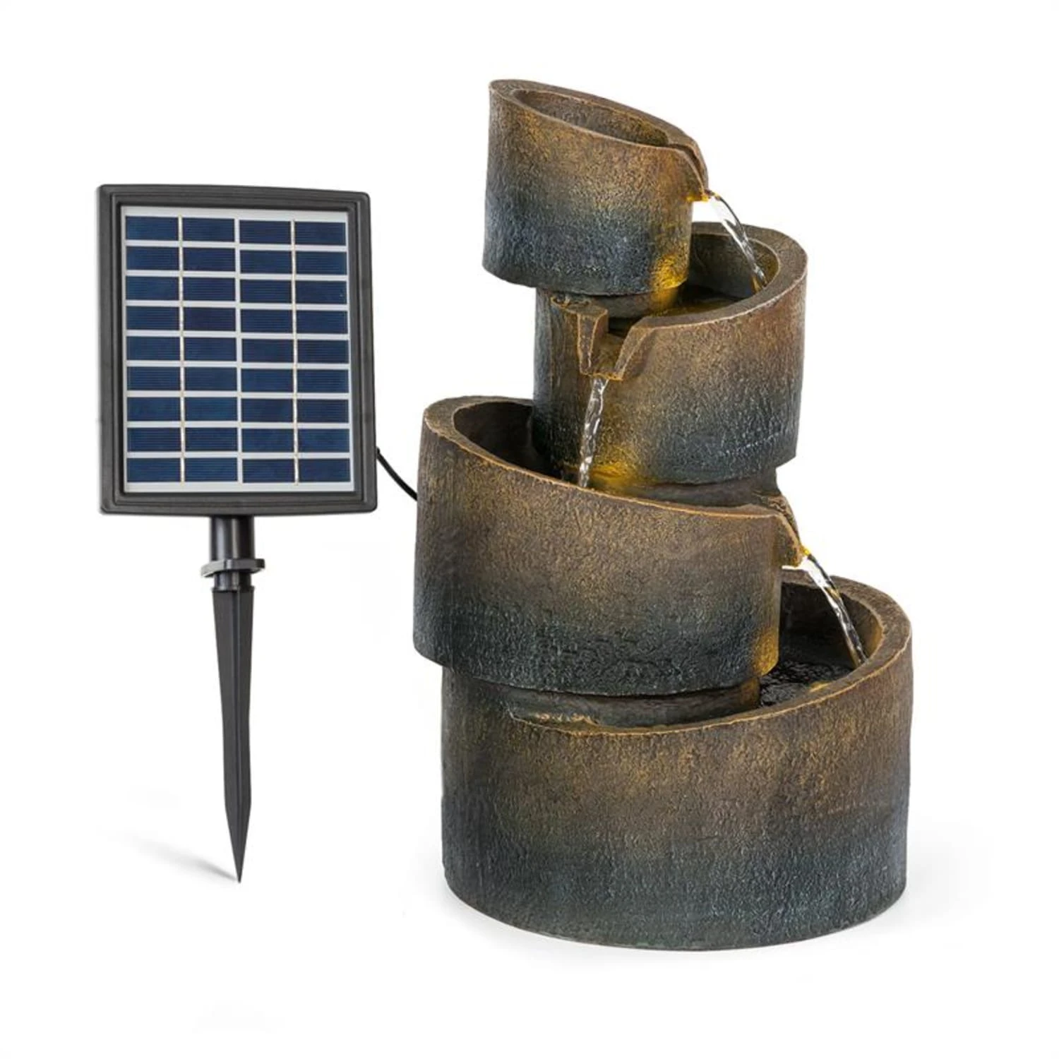 Mantua Kaskadenbrunnen Gartenbrunnen 4 Stufen Akku 2,8W Solar LED 1 Mantua Kaskadenbrunnen Gartenbrunnen 4 Stufen Akku 2,8W Solar LED