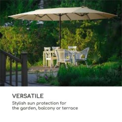 Twin Peaks Sonnenschirm Sonnenschutz 456 X 245 X 268 Cm Polyester -Garten Store 10034740 yy 0005 logo Blumfeldt Twin Peaks Sonnenschirm creme