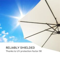 Twin Peaks Sonnenschirm Sonnenschutz 456 X 245 X 268 Cm Polyester -Garten Store 10034740 yy 0007 logo Blumfeldt Twin Peaks Sonnenschirm creme